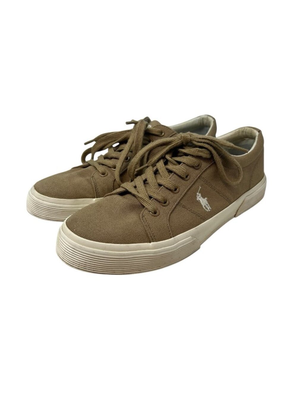 Polo Ralph Lauren Felixstow Men's 9D Brown Canvas Fashion Casual Sneakers Shoes